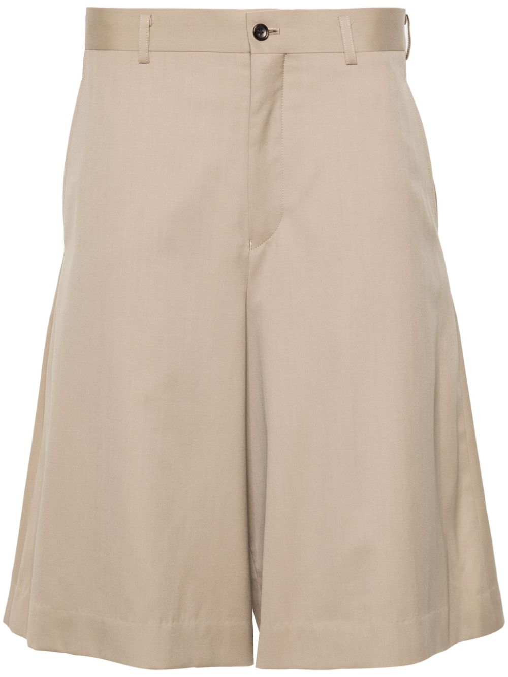 Two-way wool cotton shorts - Neutrals