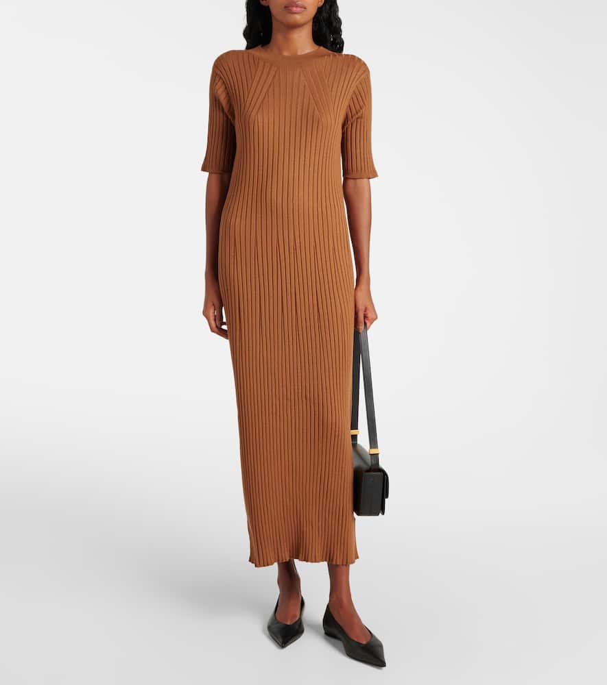 Varley Maeve ribbed-knit midi dress