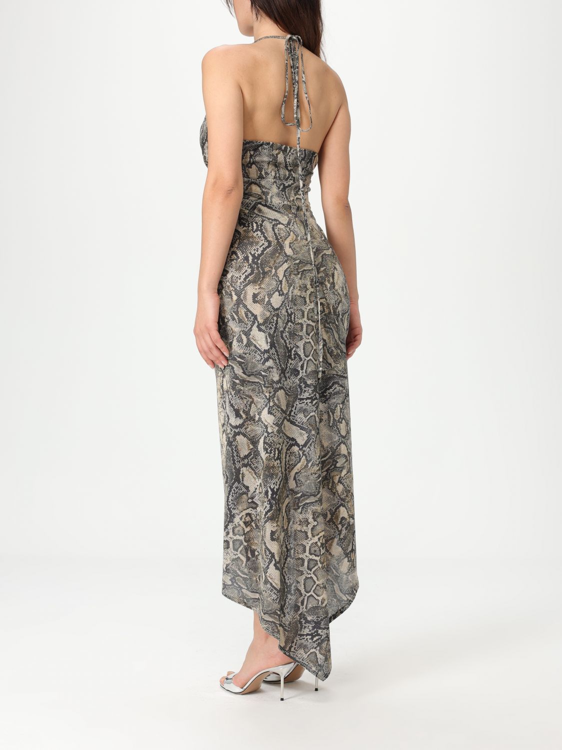 Just Cavalli pyton-print jersey maxi dress - Grey