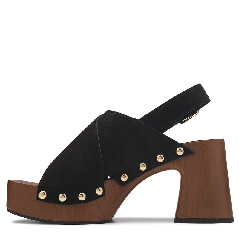 Women's Eudora Wood Bottom Sandals (Black)