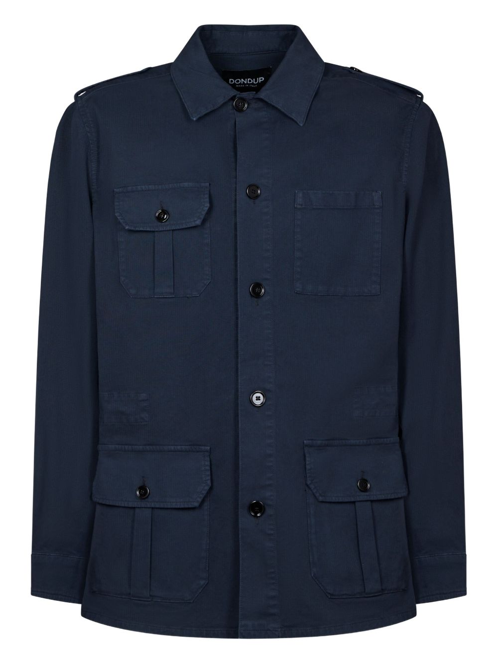 Military-style button-up jacket - Blue