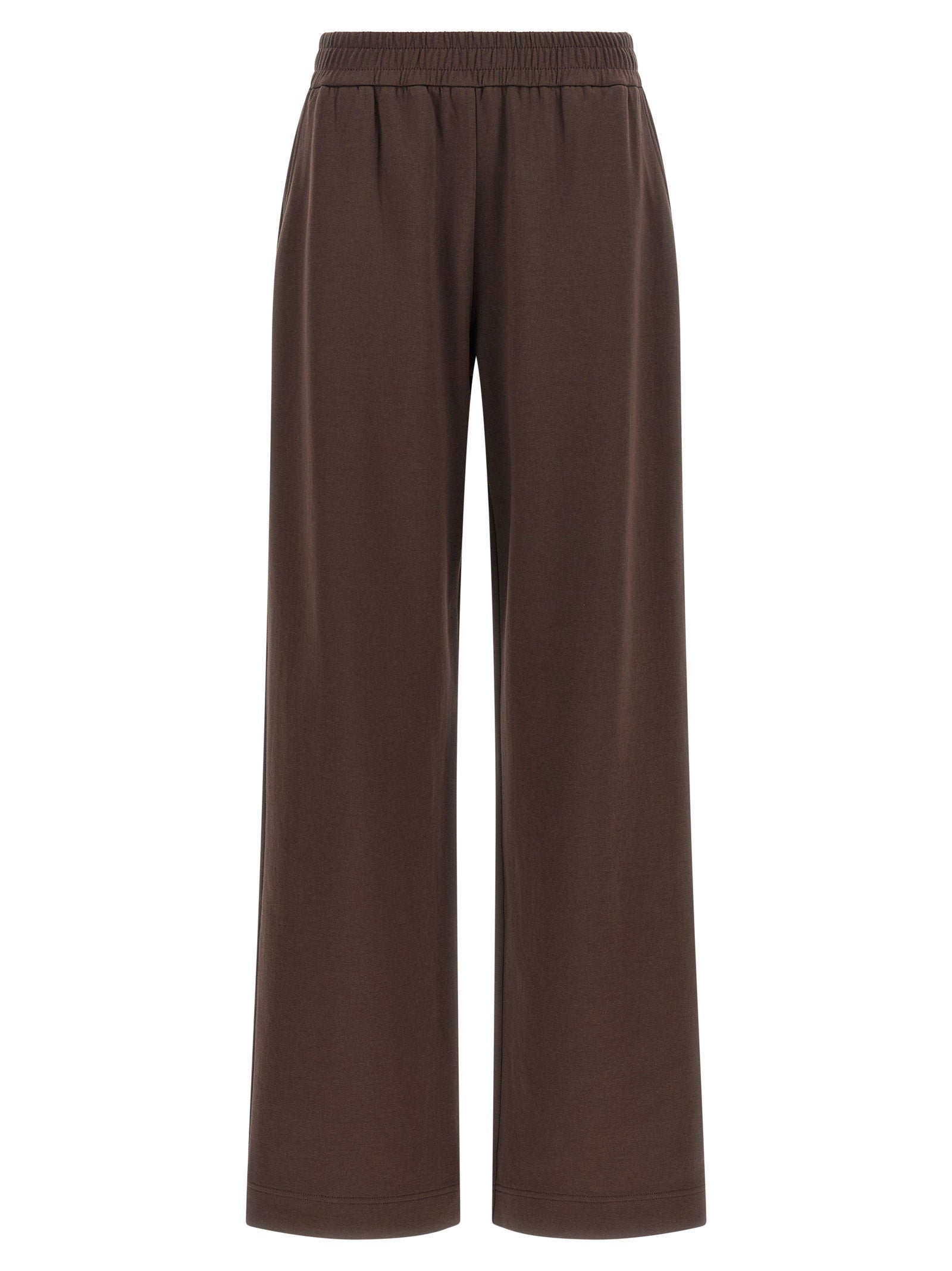 Double Knit Cotton Blend Joggers — Brown
