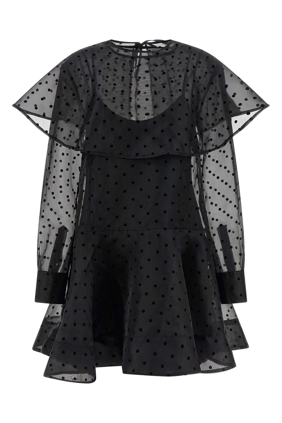 'Black Organza Circle Collar' Dress