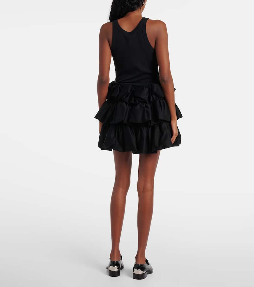 Tiered cotton miniskirt