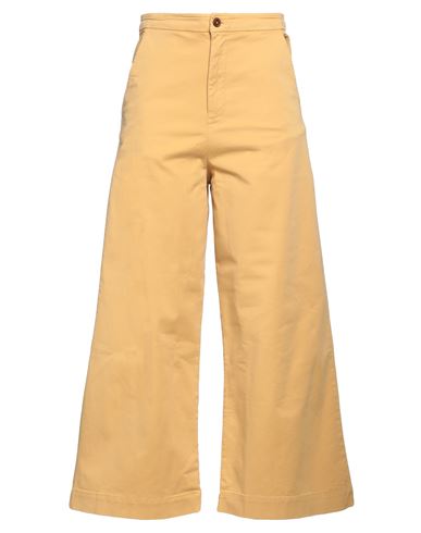 Woman Pants Sand Size 2 Cotton, Elastane