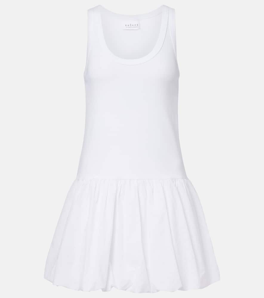 Isla cotton-blend poplin minidress