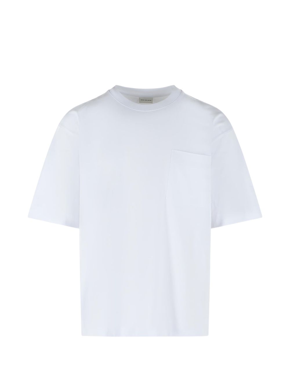 Ribbed Crew-Neck T-Shirt with Chest Patch Pocket