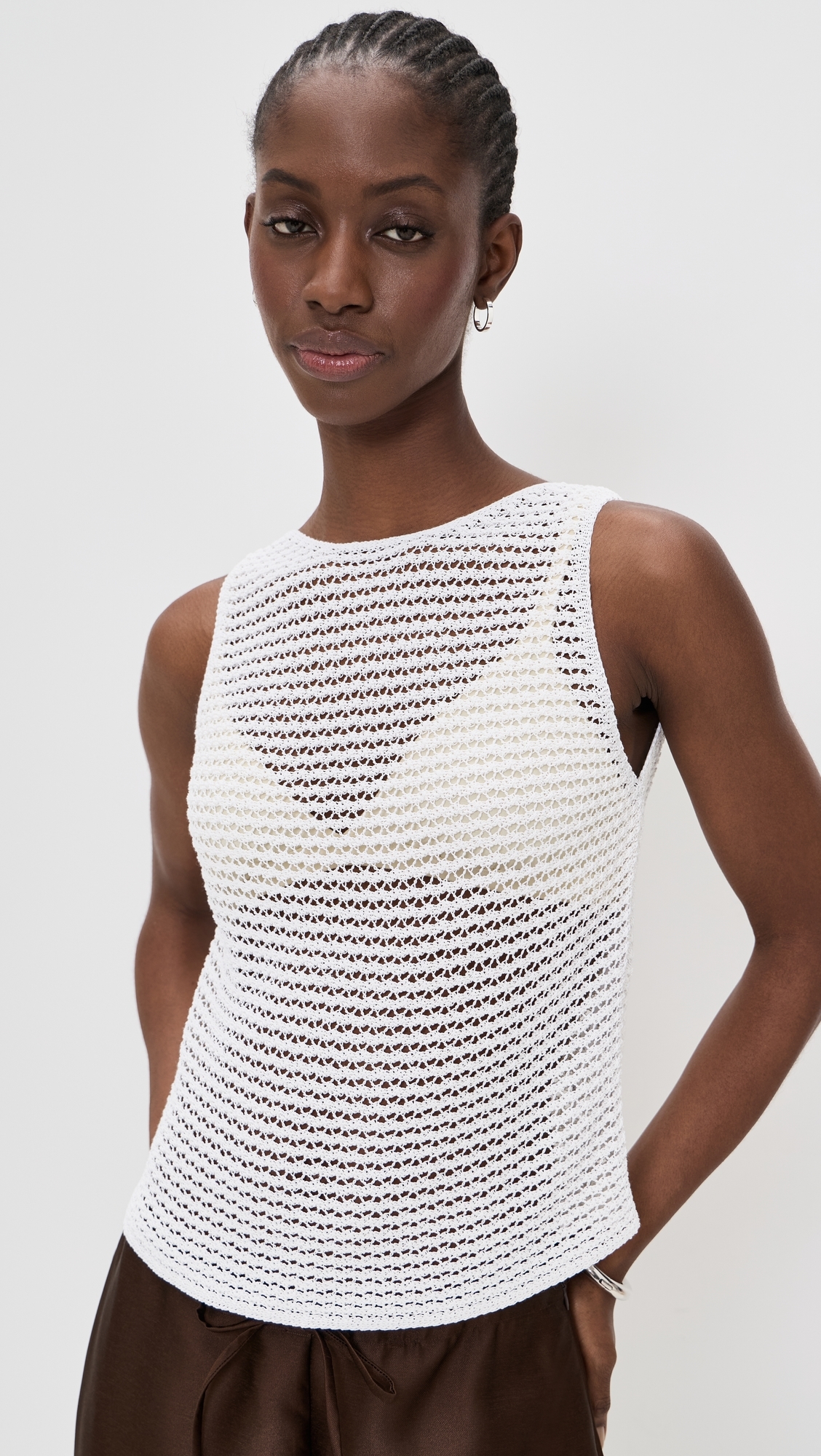 Cotton Cord Tank Top Optic White