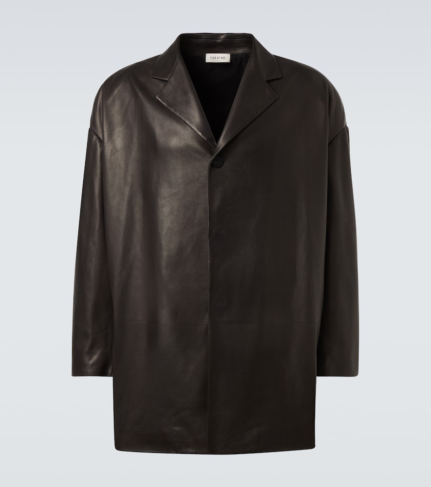 Oversized leather blazer
