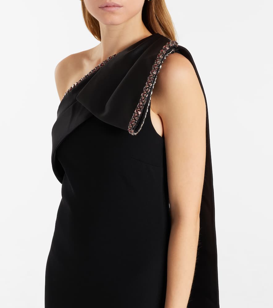 Crystal-embellished crêpe satin gown