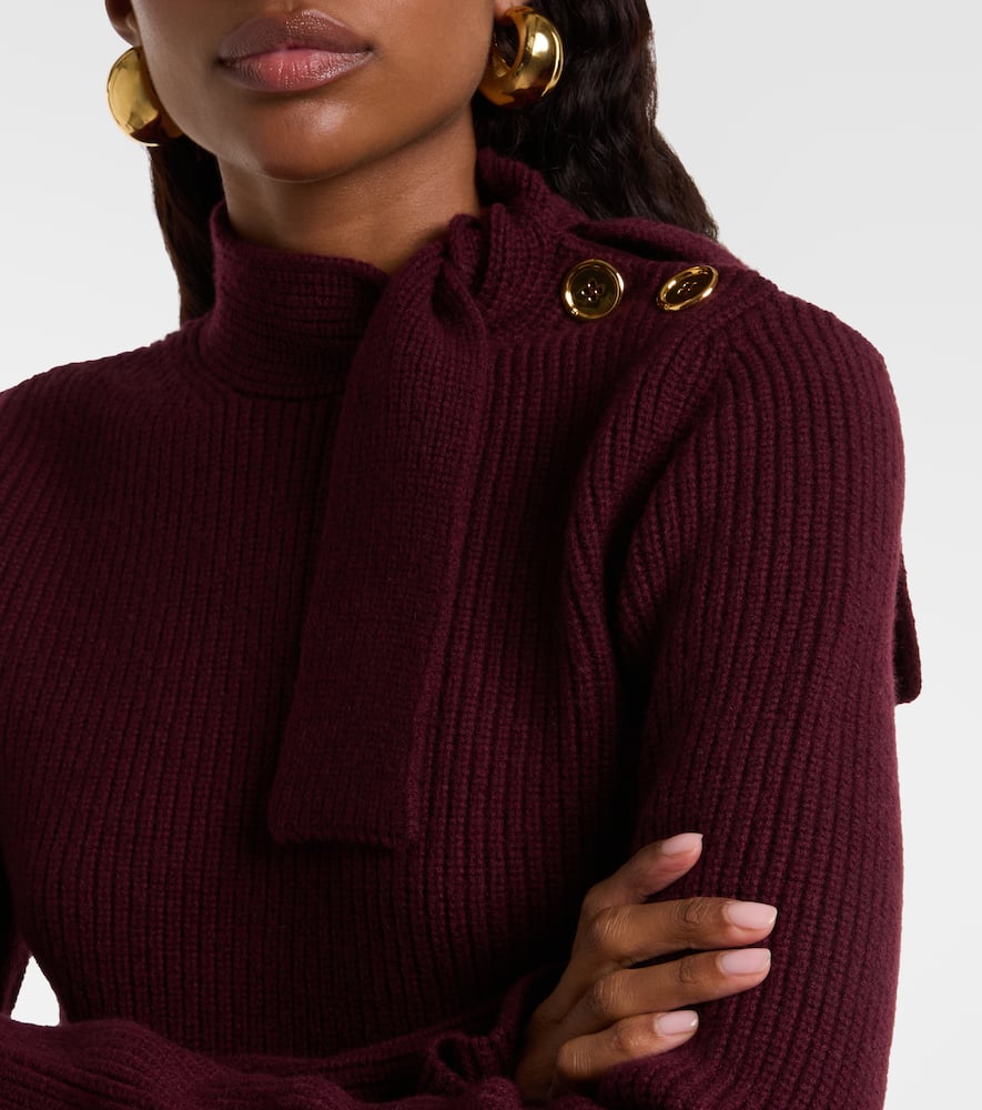 Bow-detail wool and cashmere sweater
