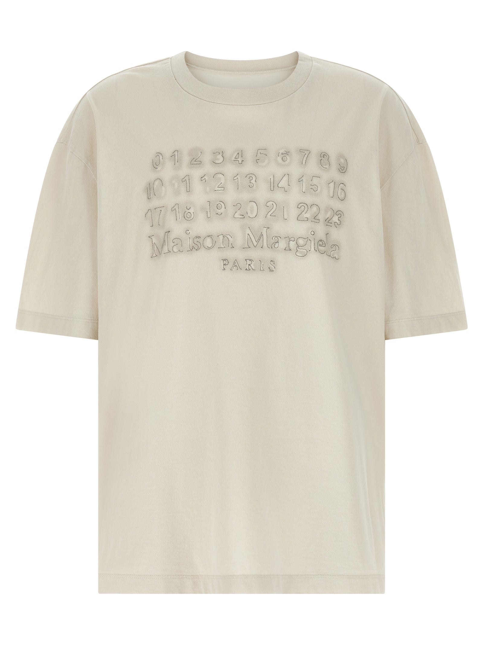 Logo-Embroidered Cotton T-shirt — Beige