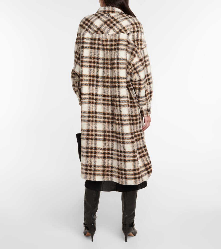 Fontizi checked wool-blend coat