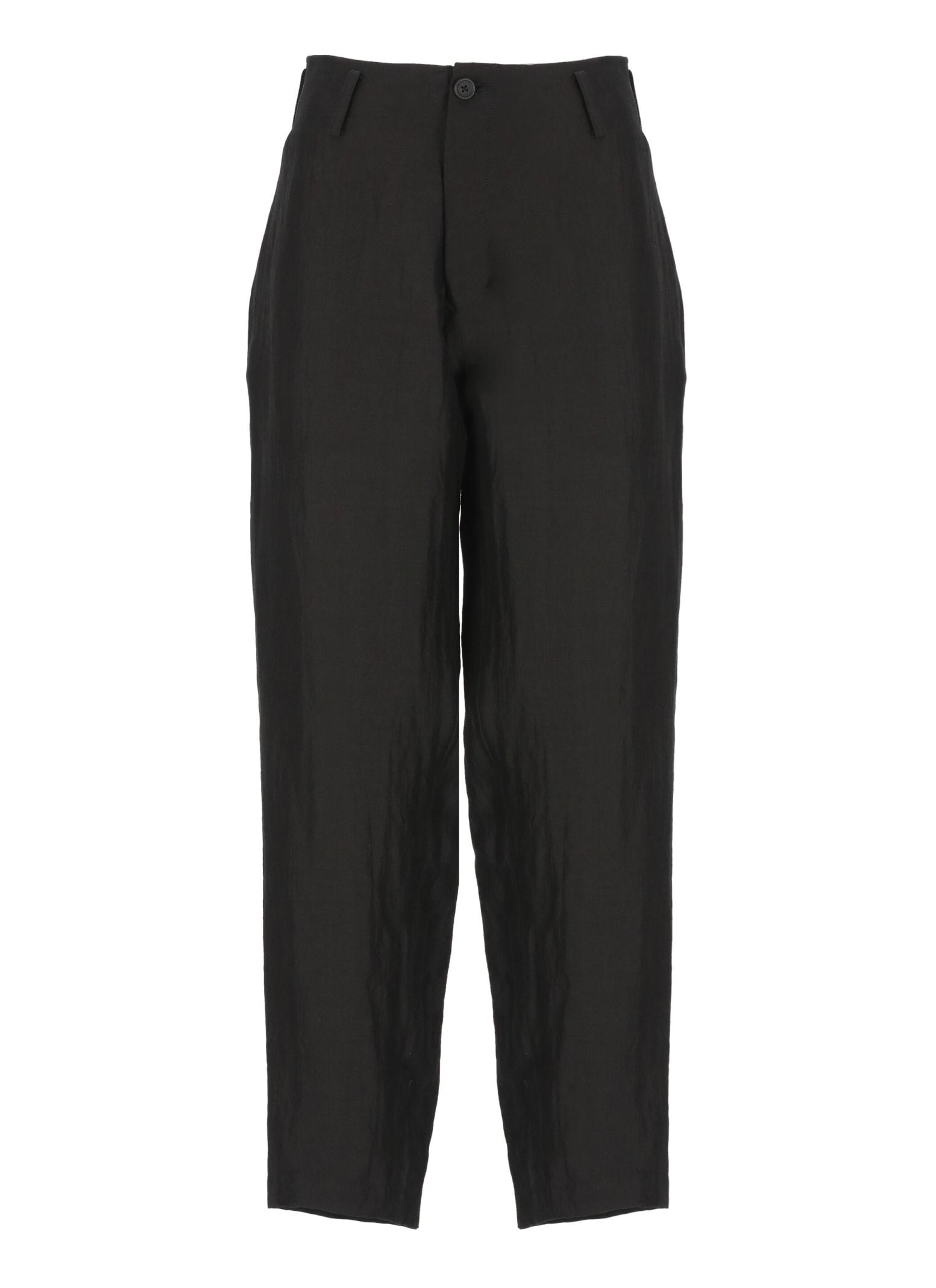 Crease-effect tapered trousers - Black