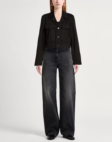 Woman Denim outerwear Black Size 4 Cotton