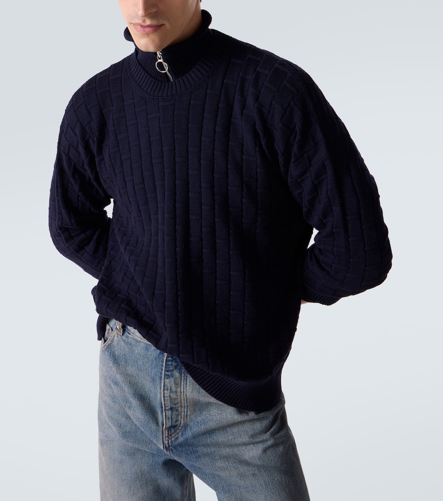 Ribbed-knit wool sweater