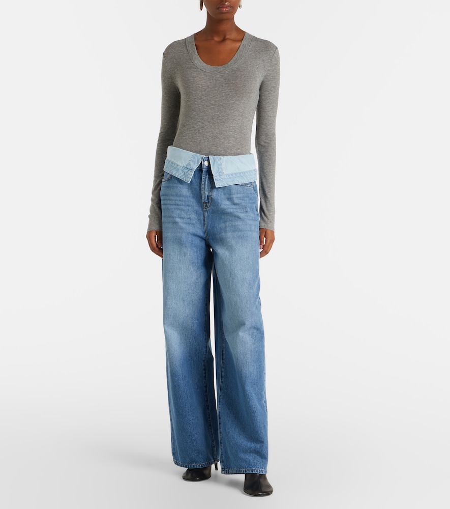 Double Layer Slouchy wide-leg jeans