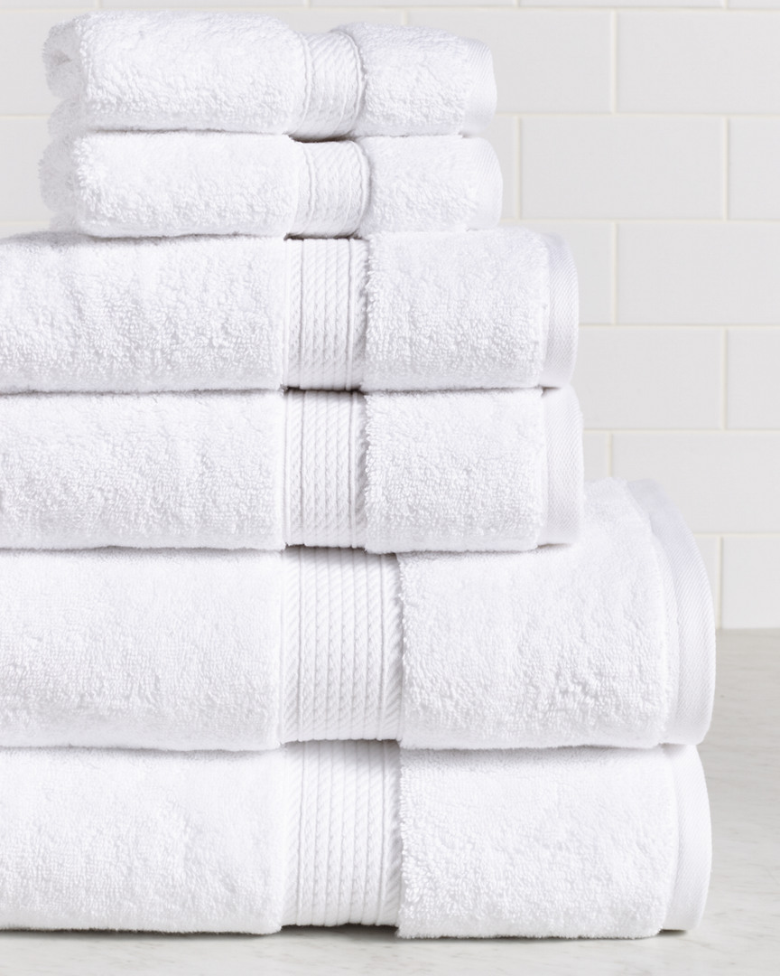 Superior Highly Absorbent 6pc Ultra Plush Solid Egyptian Cotton Towel Set