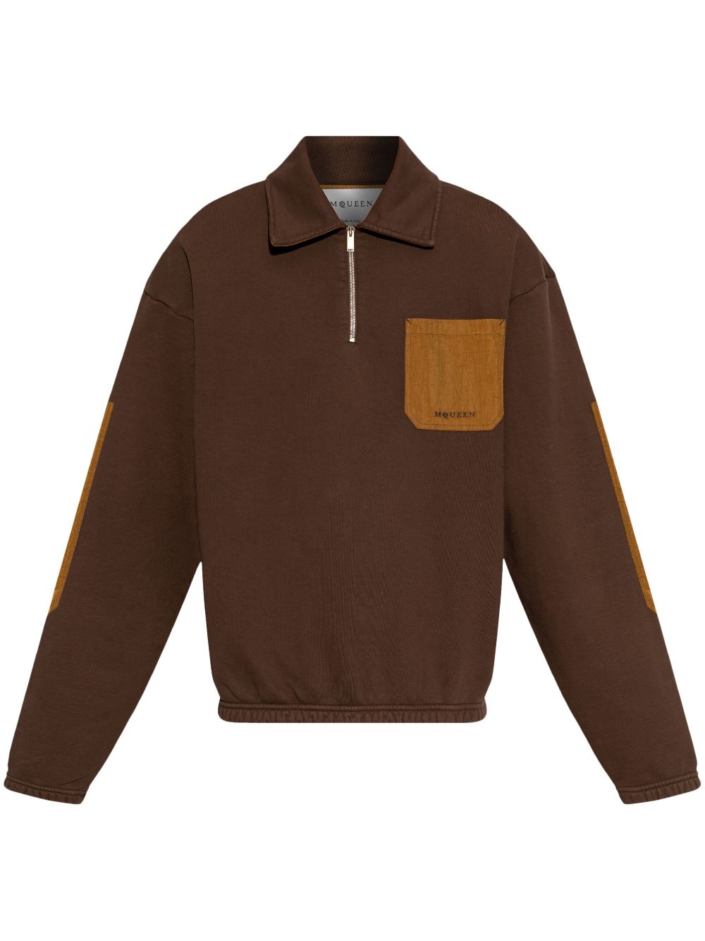 Contrast-pocket sweatshirt - Brown