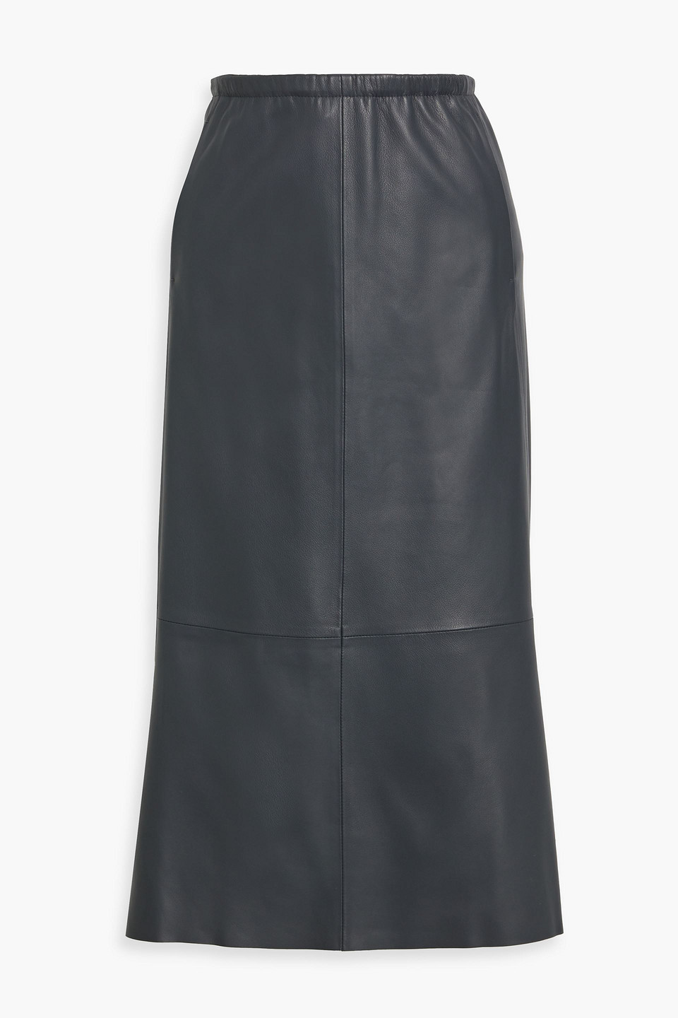 Leather midi skirt - Gray - M