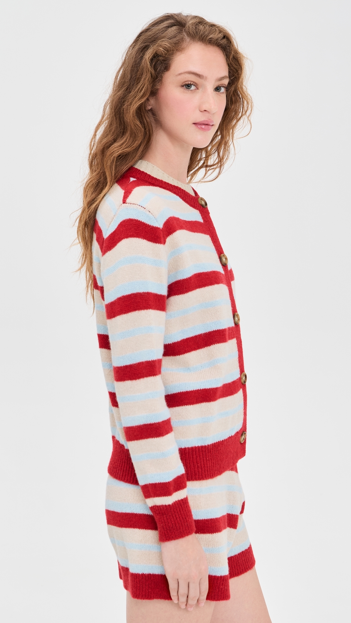Millie Knit Cardigan Blue/Red Stripe M