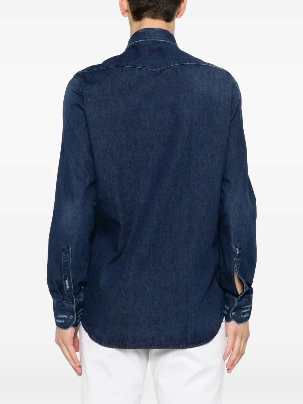Sartorio Napoli Chemise en jean avec empiècement