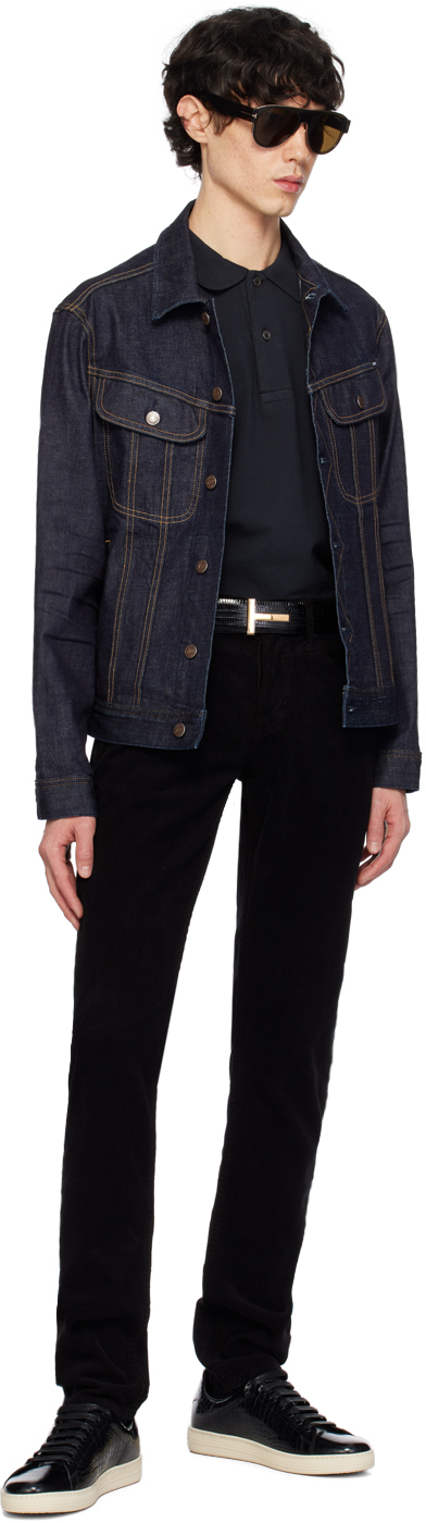 TOM FORD Black Printed Croc Warwick Sneakers