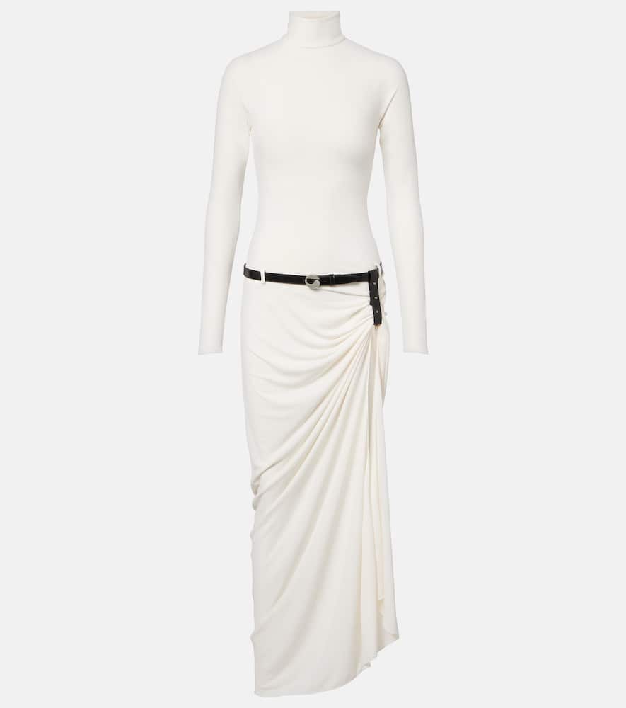 Belted draped gown