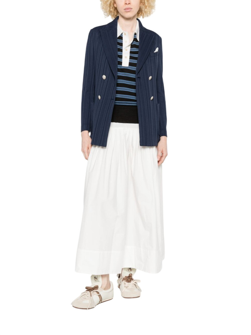 Circolo 1901 - striped double breasted long cotton jacket