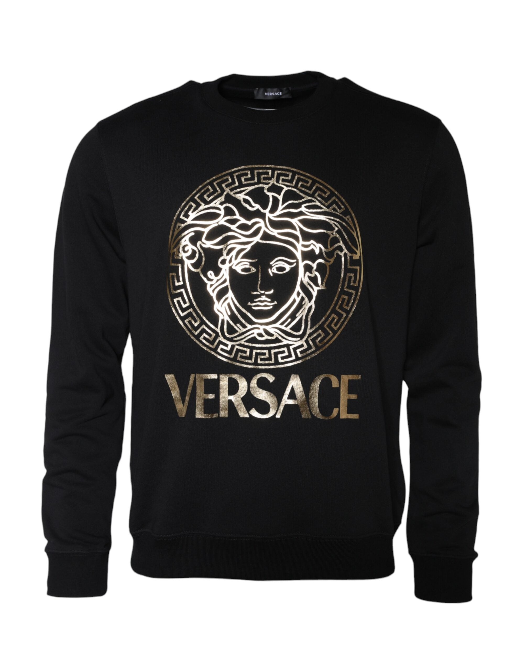 Medusa Logo Crew Neck Sweatshirt — Black