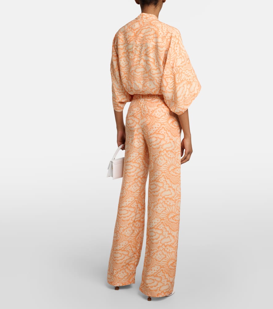 Mid-rise silk pants