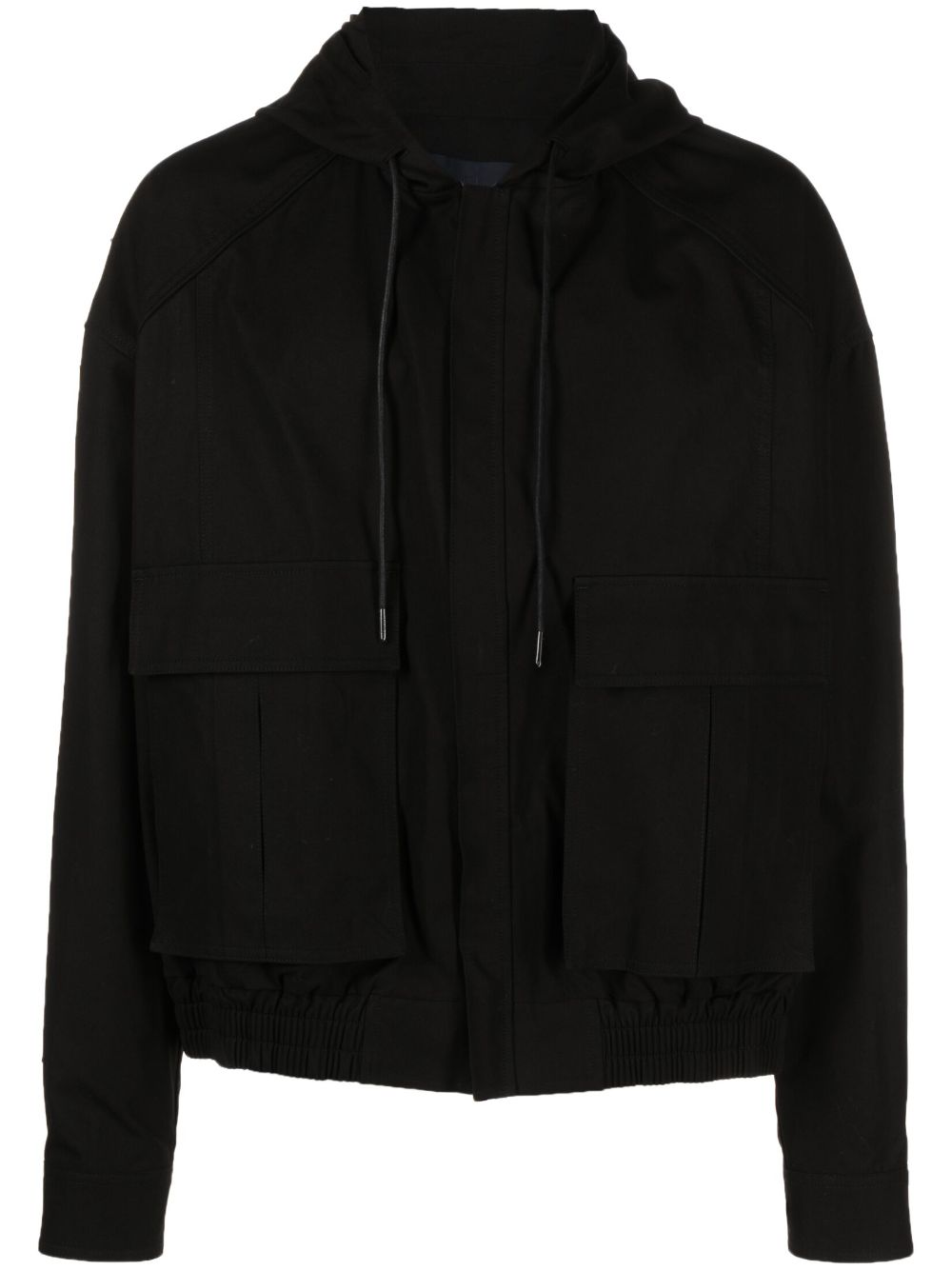 Drawstring hooded jacket - Black