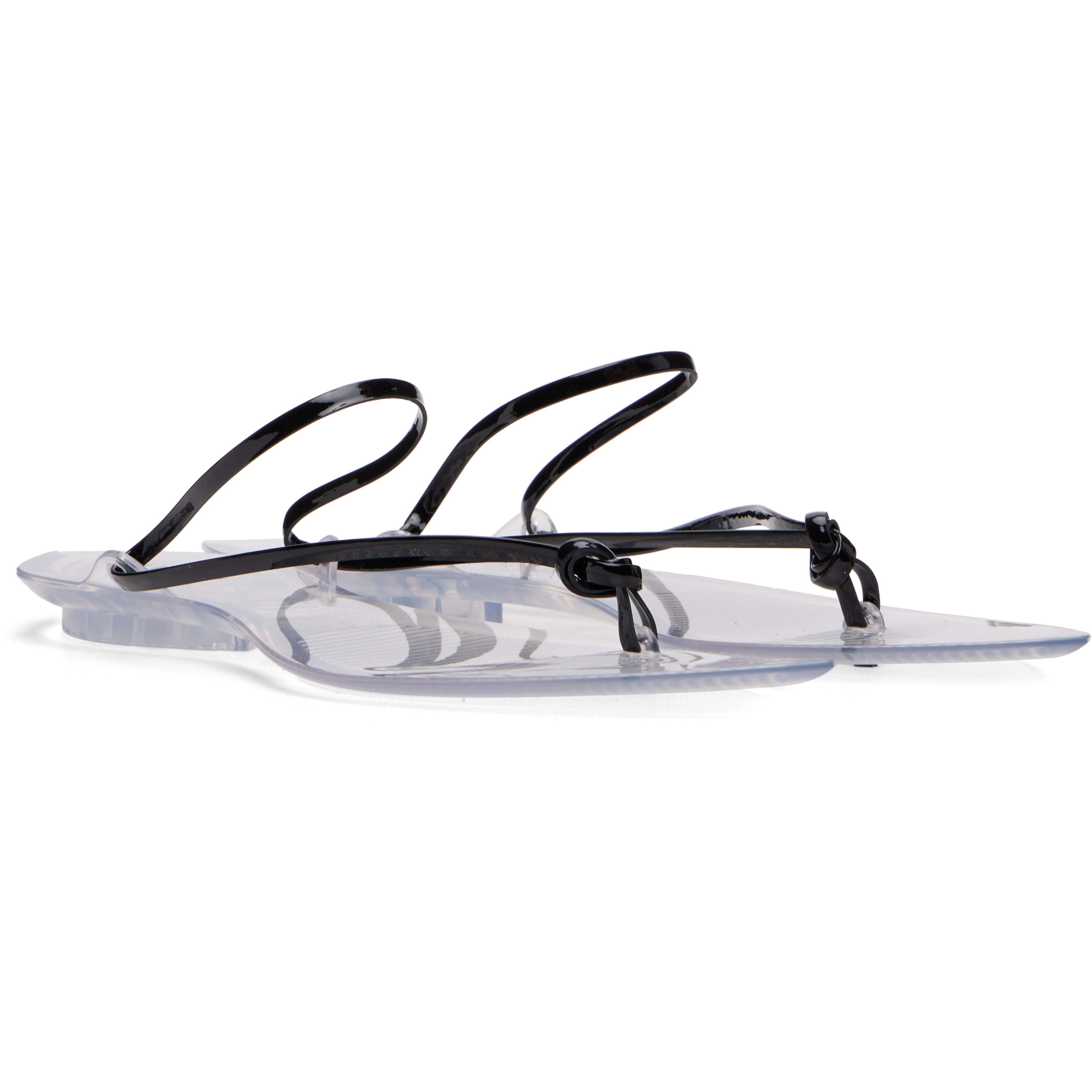 Black Invisible Thong Sandals