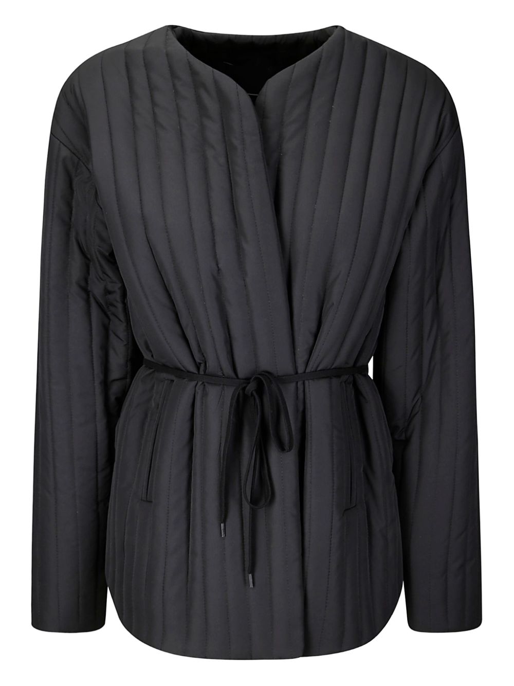 INSTITUTION quilted wrap jacket - Black