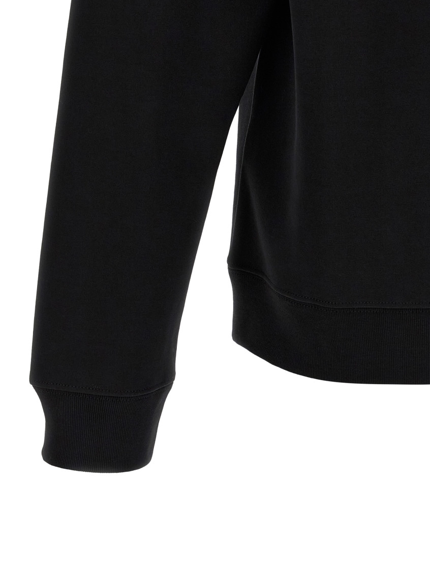 Black Solid Crew Neck Sweatshirt