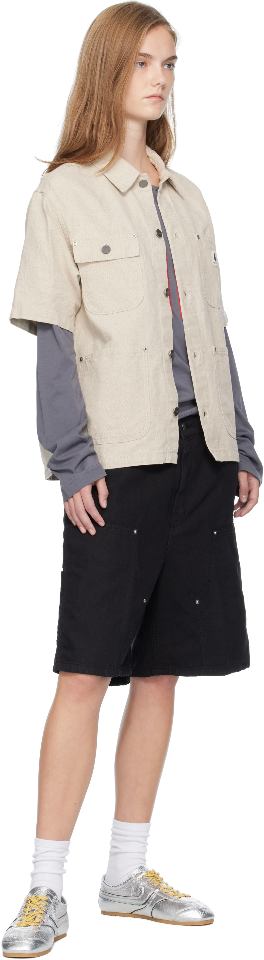 Black Branford Double Knee Shorts