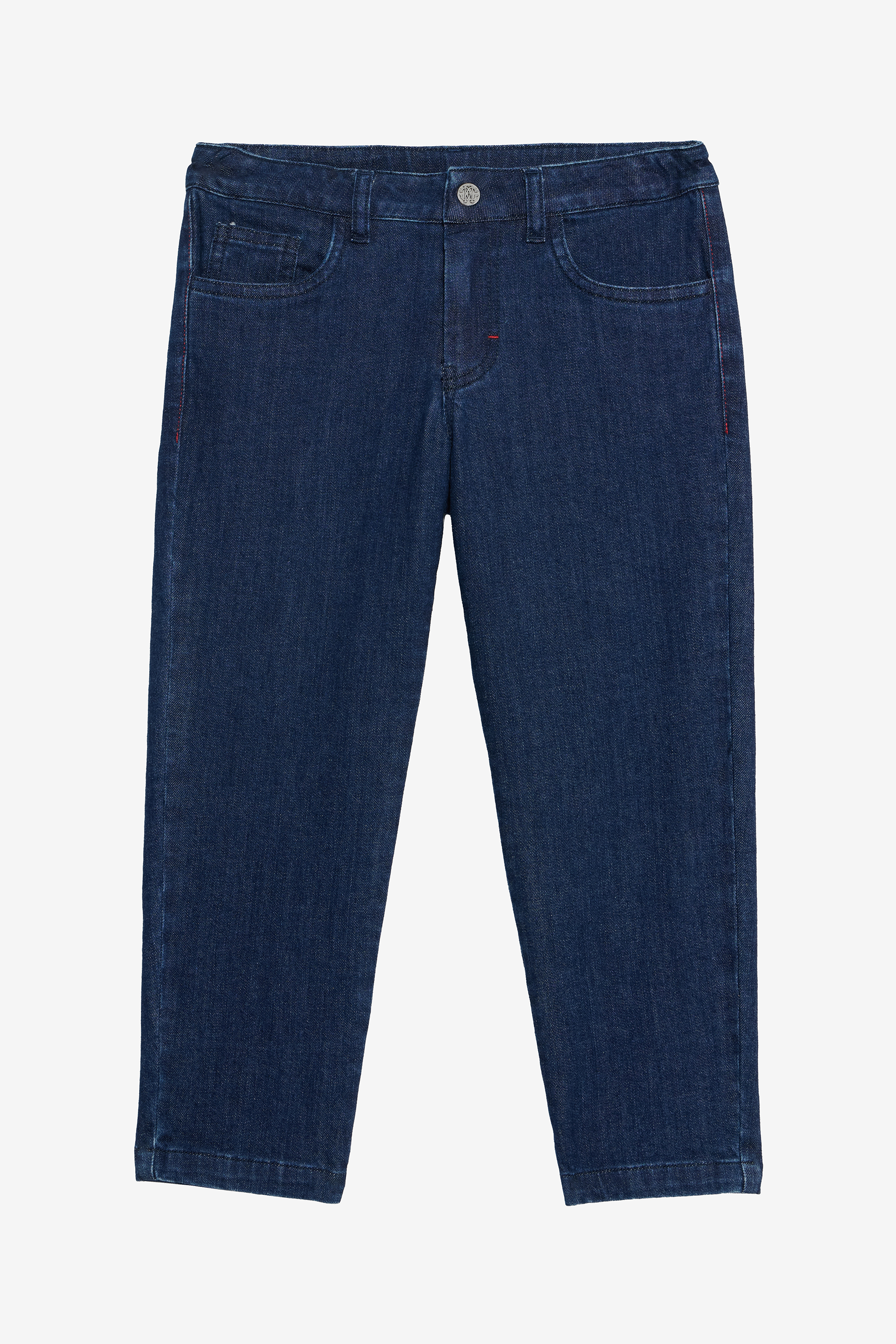 Medium Blue Capri Jeans In Stretch Denim