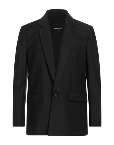 Man Blazer Black Size 36 Polyester, Virgin Wool, Elastane