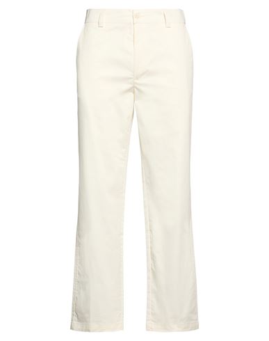 Man Pants Off white Size L Cotton, Elastane