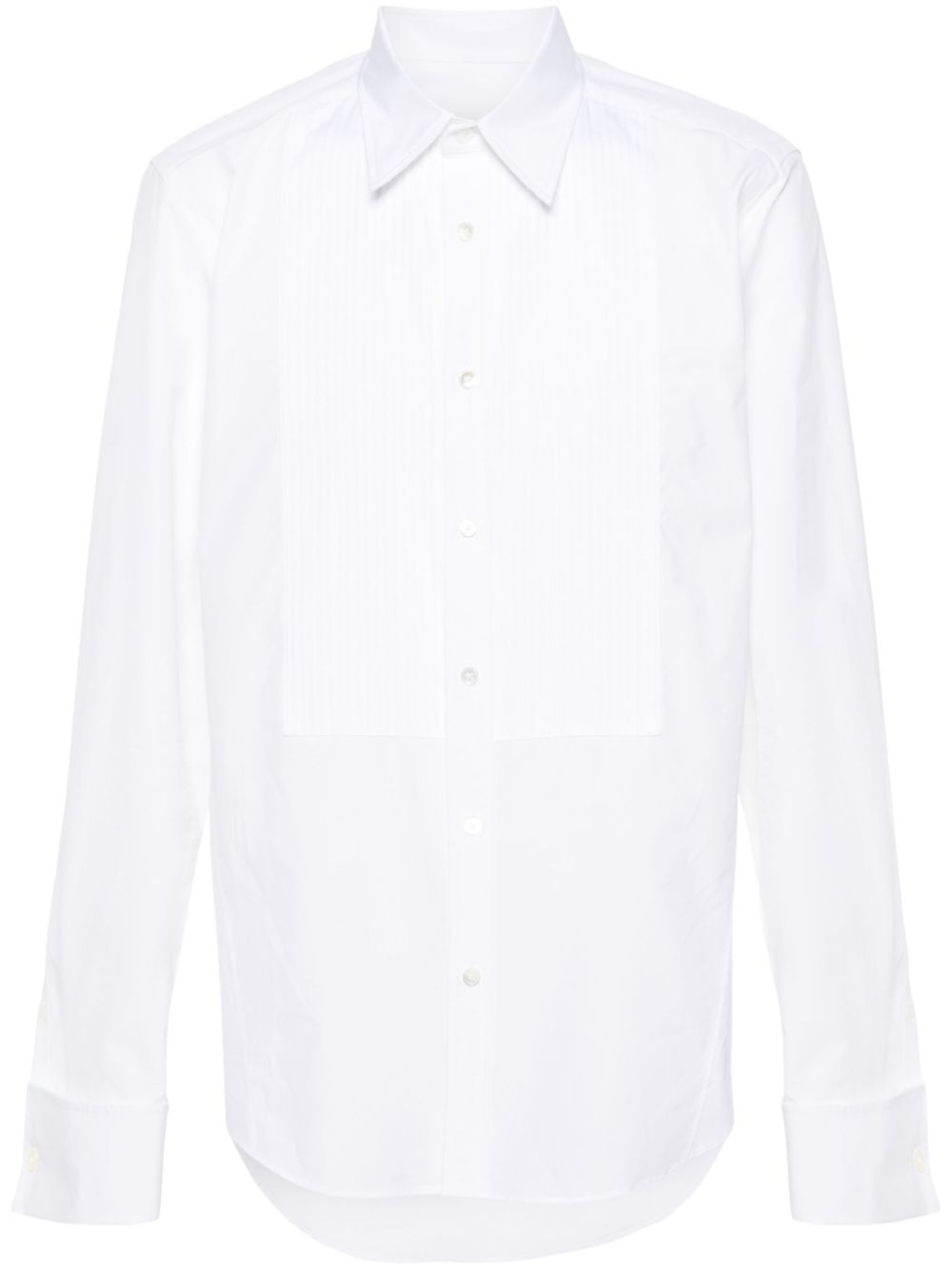 Pintuck-detail cotton shirt - White