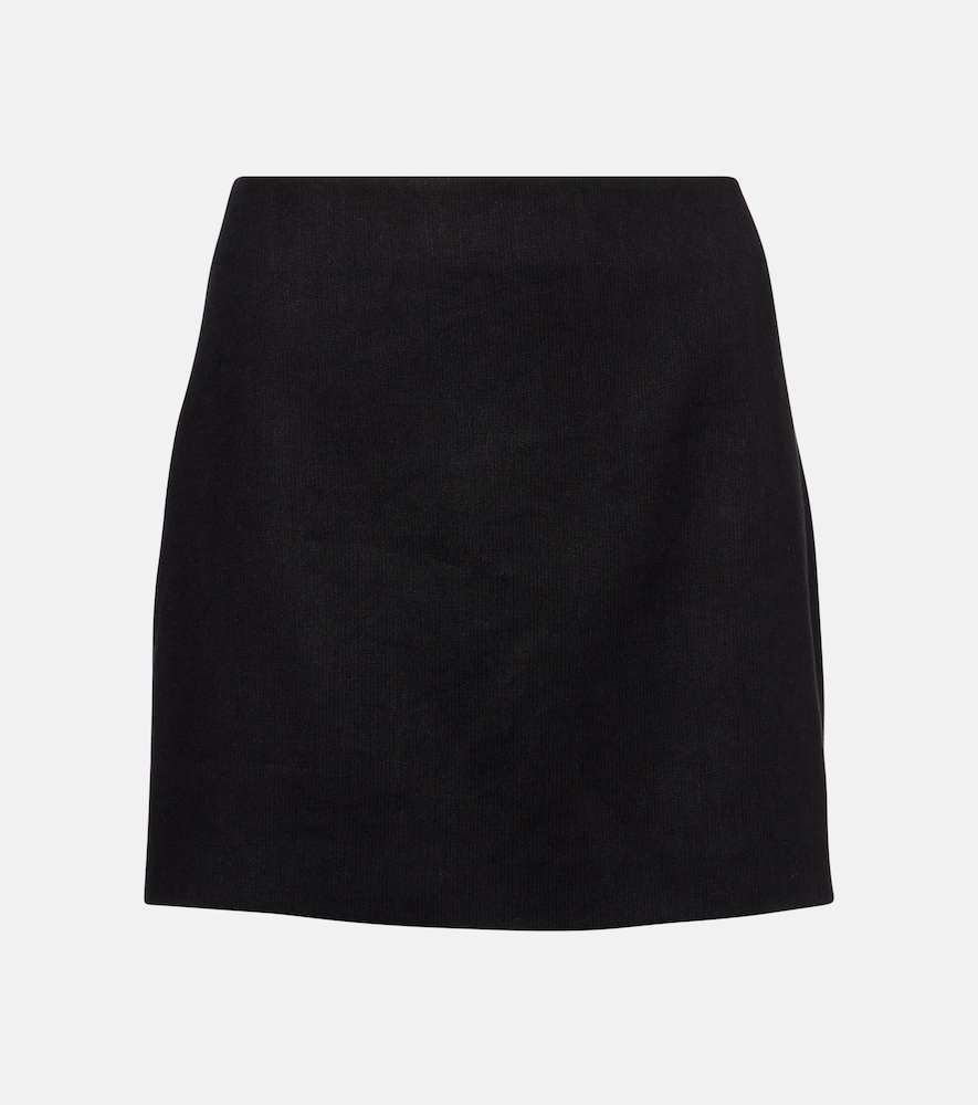 Linen-blend miniskirt