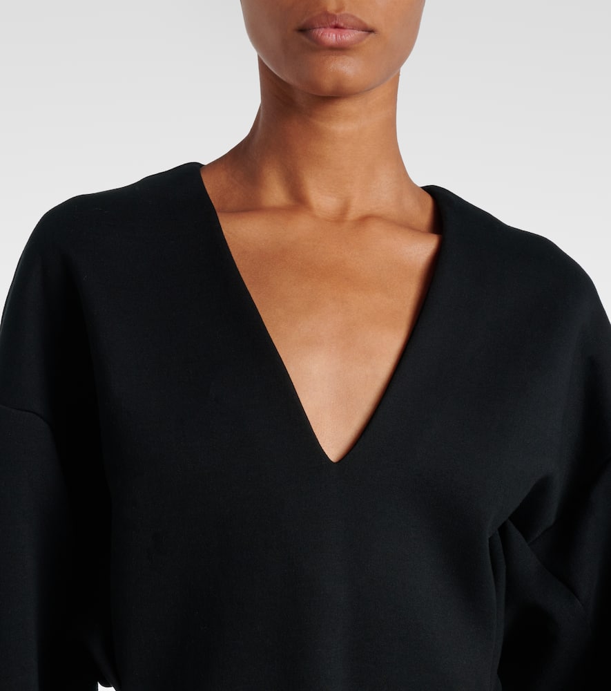 Cotton-blend midi dress