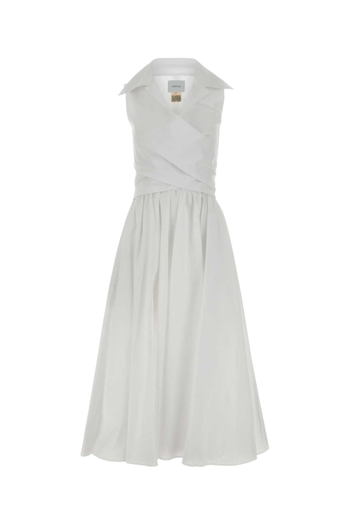 Draped Midi Dress — White