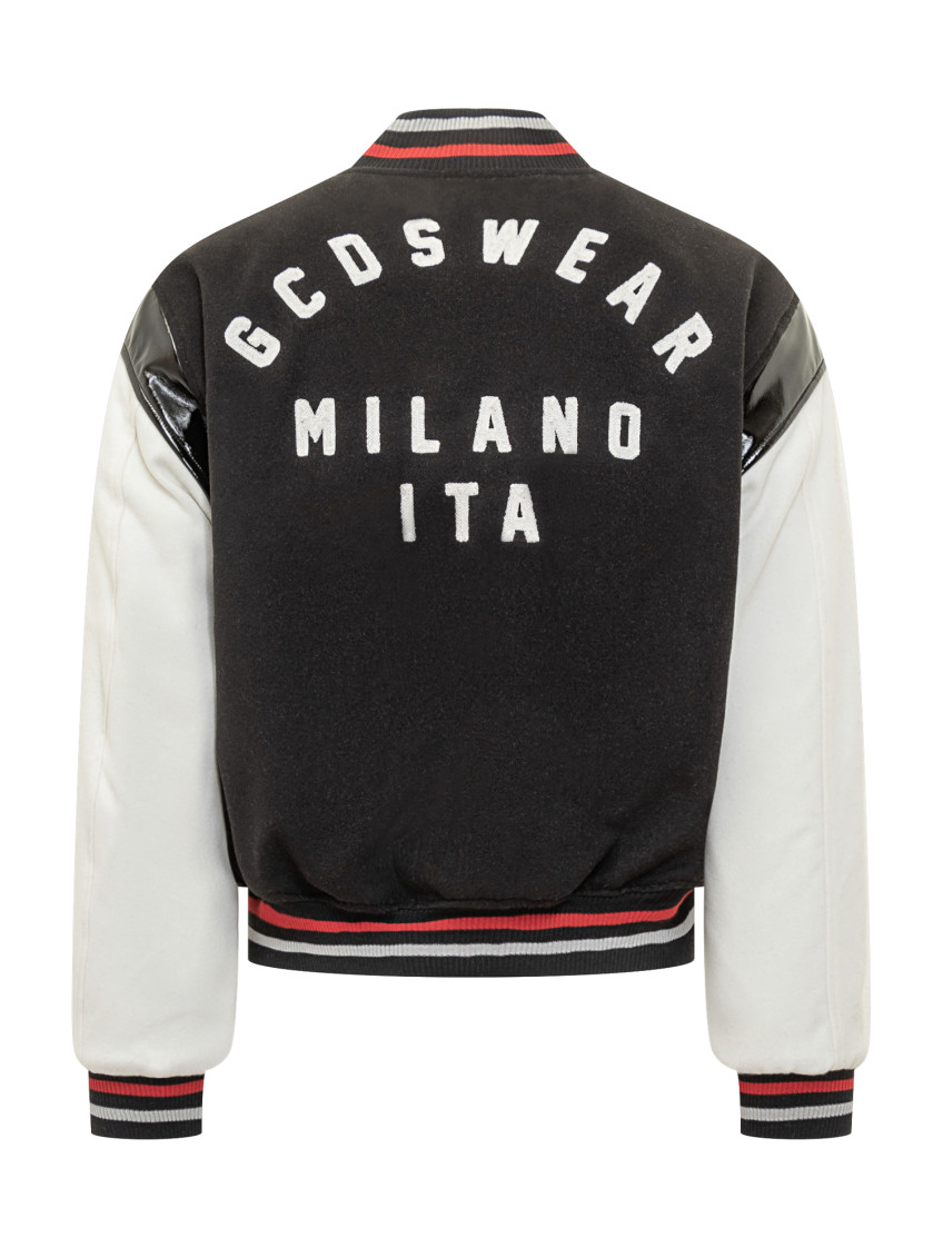 Black Color Block Band Collar Jacket