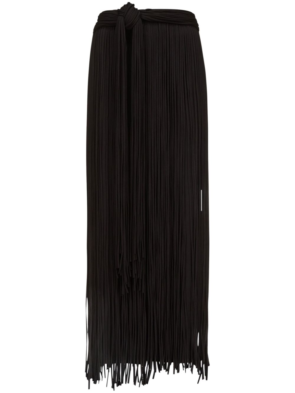 Fringed midi skirt - Black