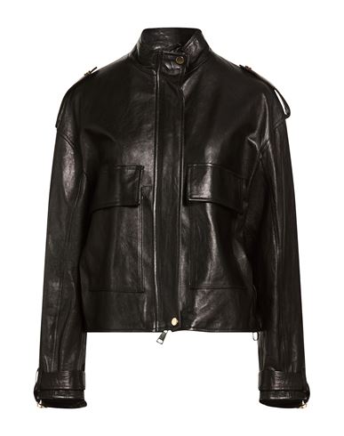 Woman Jacket Black Size L Leather