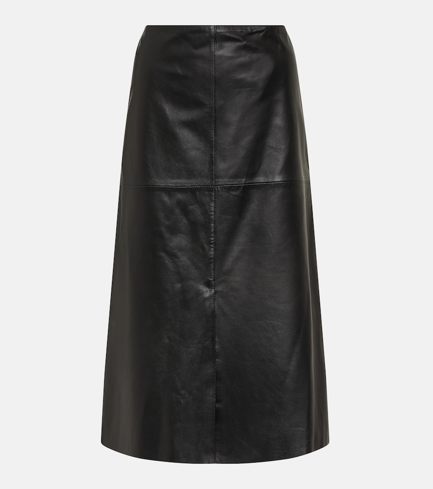 Sidena leather midi skirt