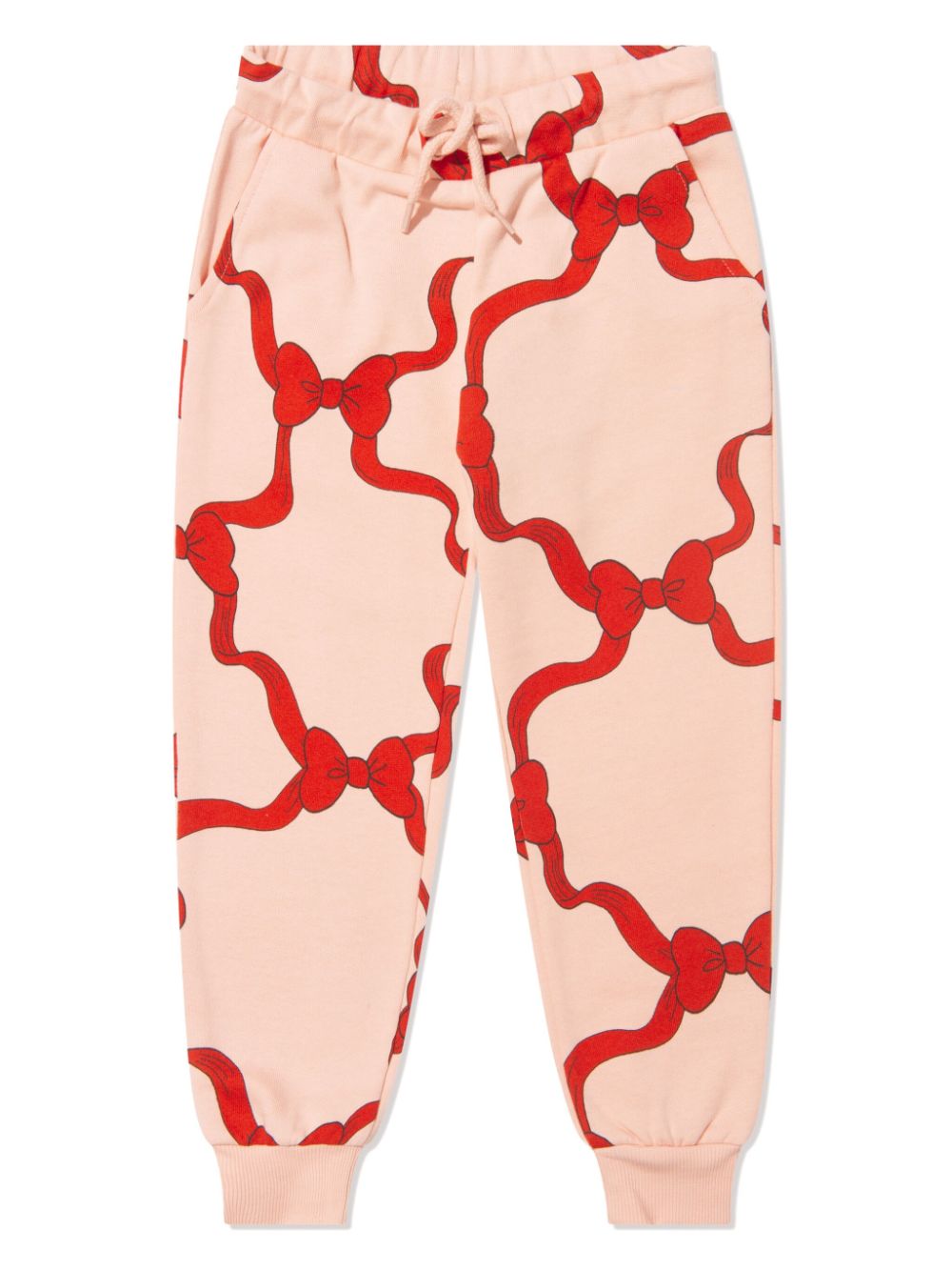 Bow-print organic cotton track pants - Pink