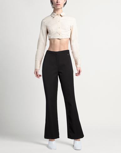 Woman Pants Black Size M Polyester, Elastane