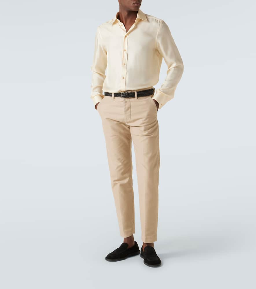 Silk twill dress shirt